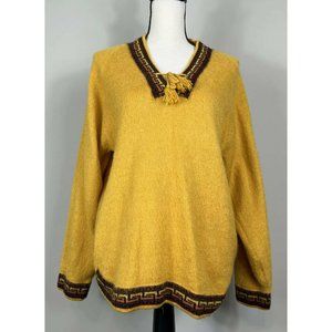 E.I.R.L. Proan Alpaca Baby Yellow Peru Pullover Sweater Large